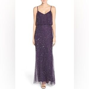 Adrianna Papell Purple Sequin Prom Dress